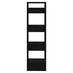 Bokhylle/Romdeler Svart 41X35X125 Cm Heltre Furu