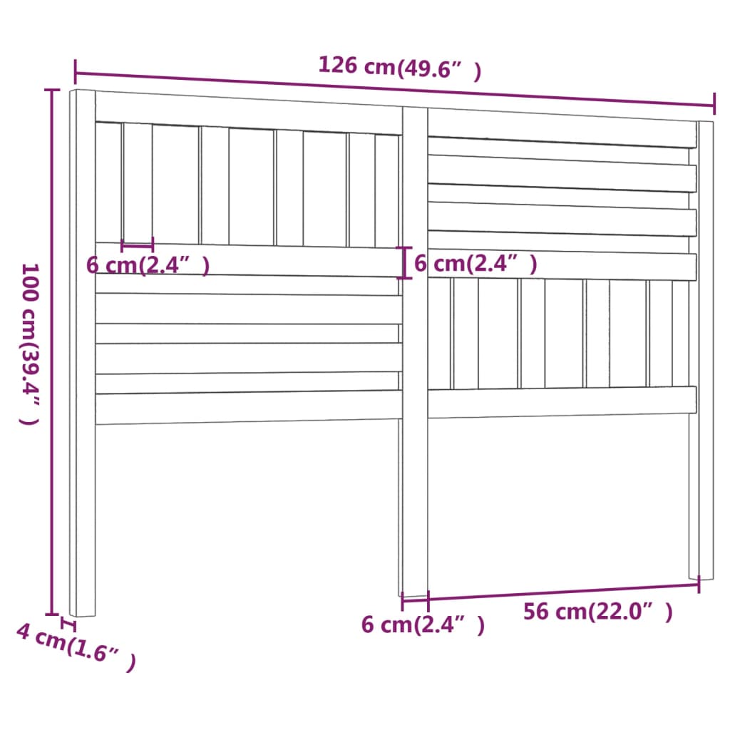 Sengegavl 126X4X100 Cm Heltre Furu