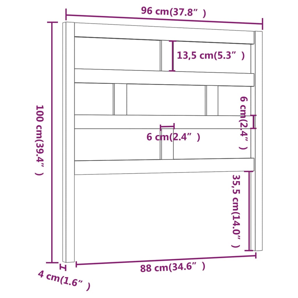 Sengegavl 96X4X100 Cm Heltre Furu