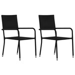 Hagespisestoler 2 Stk Stablebar Svart Polyrotting