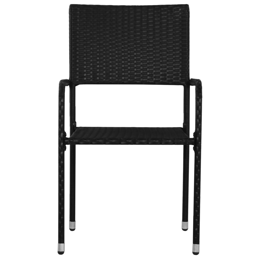 Hagespisestoler 2 Stk Stablebar Svart Polyrotting
