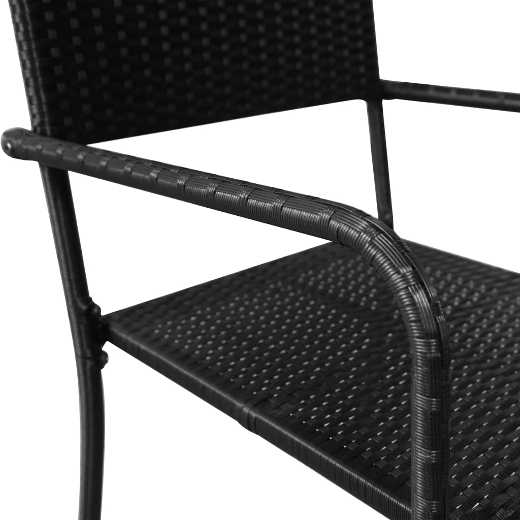 Hagespisestoler 2 Stk Stablebar Svart Polyrotting