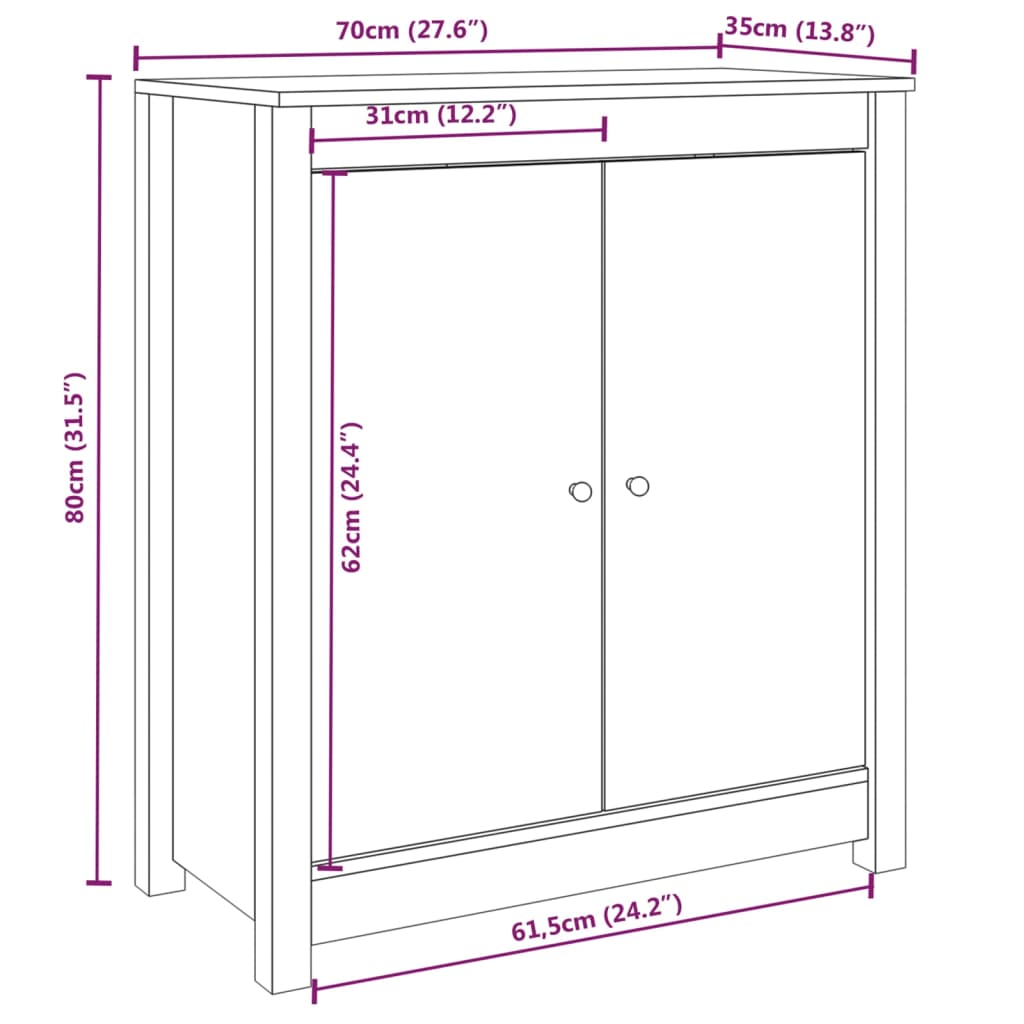 Skjenk 70X35X80 Cm Heltre Furu