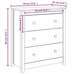 Skjenk Hvit 70X35X80 Cm Heltre Furu