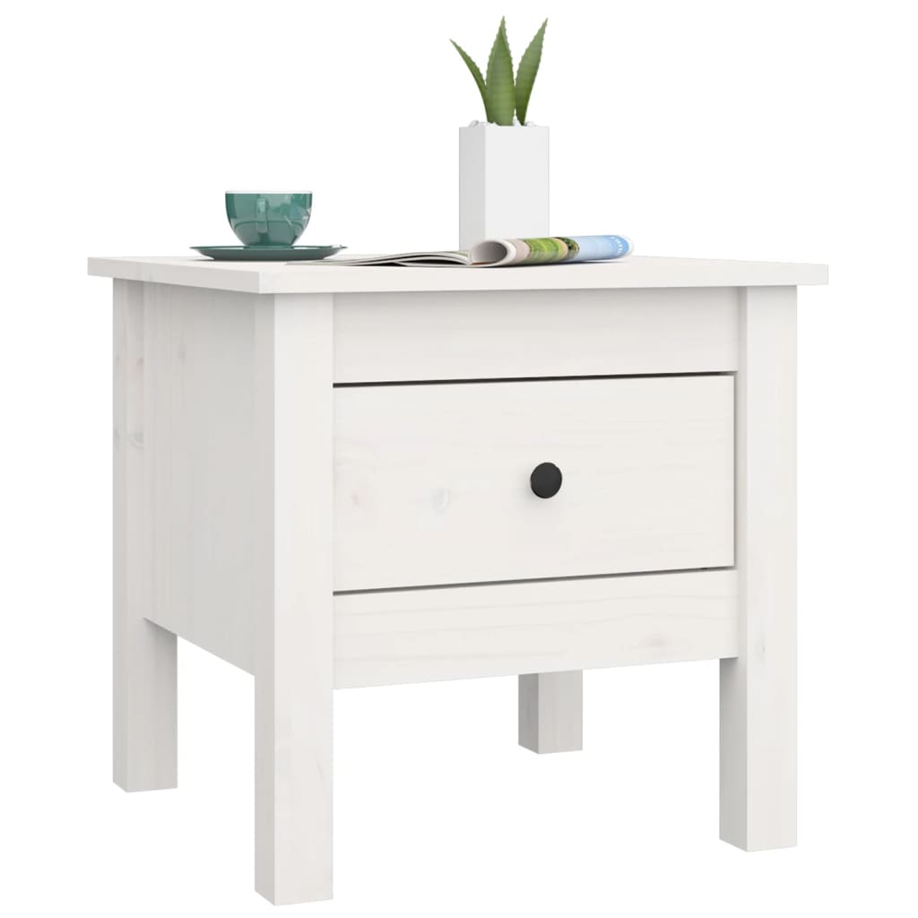 Salongbord Hvit 40X40X39 Cm Heltre Furu