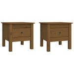 Sidebord 2 Stk Honningbrun 40X40X39 Cm Heltre Furu