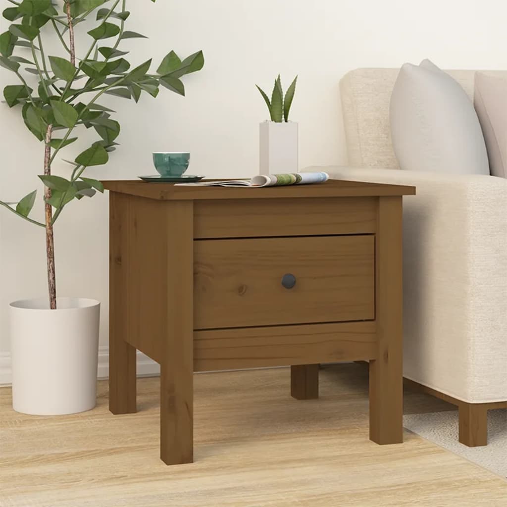 Sidebord 2 Stk Honningbrun 40X40X39 Cm Heltre Furu