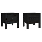 Sidebord 2 Stk Svart 40X40X39 Cm Heltre Furu