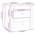 Sidebord 2 Stk Svart 40X40X39 Cm Heltre Furu