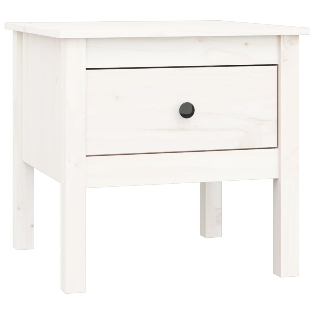 Sidebord Hvit 50X50X49 Cm Heltre Furu