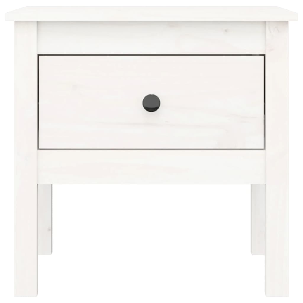 Sidebord Hvit 50X50X49 Cm Heltre Furu
