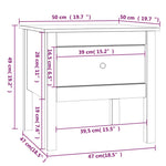 Sidebord Hvit 50X50X49 Cm Heltre Furu