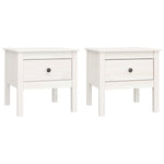 Sidebord 2 Stk Hvit 50X50X49 Cm Heltre Furu