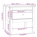 Sidebord 2 Stk Hvit 50X50X49 Cm Heltre Furu