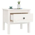 Sidebord 2 Stk Hvit 50X50X49 Cm Heltre Furu