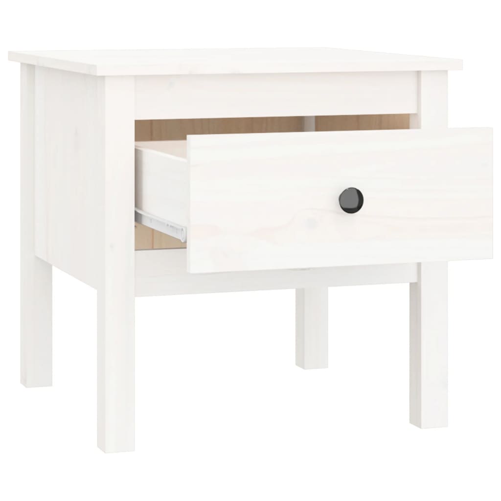 Sidebord 2 Stk Hvit 50X50X49 Cm Heltre Furu