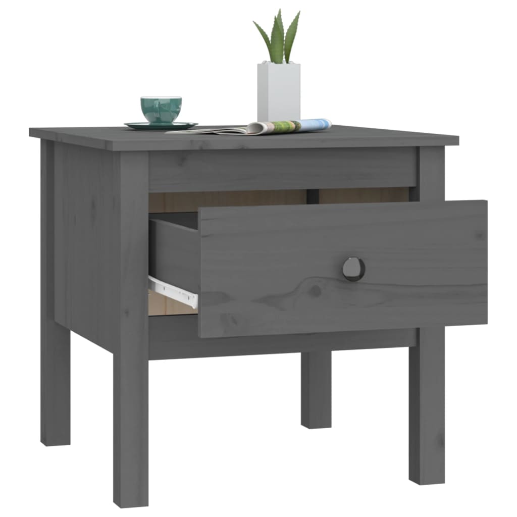 Sidebord Grå 50X50X49 Cm Heltre Furu