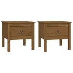 Sidebord 2 Stk Honningbrun 50X50X49 Cm Heltre Furu