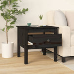 Sidebord Svart 50X50X49 Cm Heltre Furu