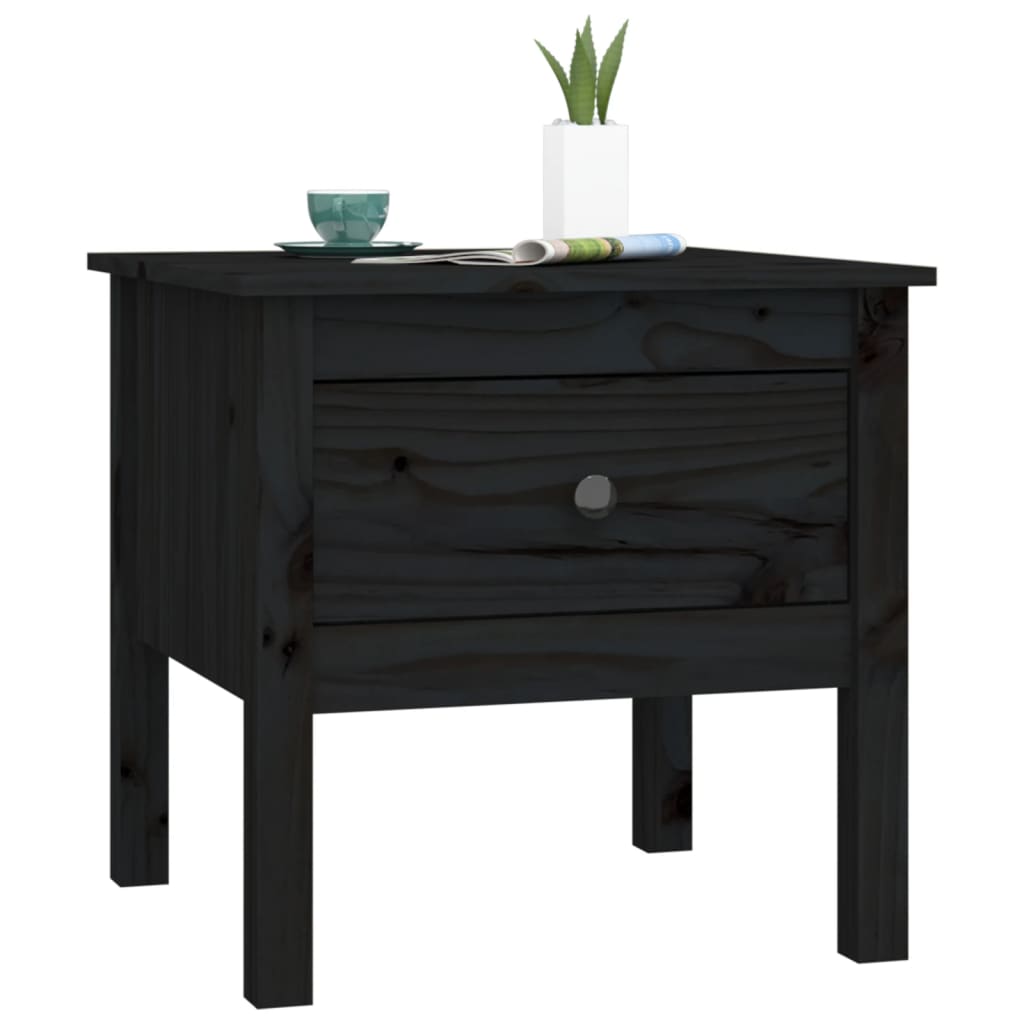Sidebord Svart 50X50X49 Cm Heltre Furu