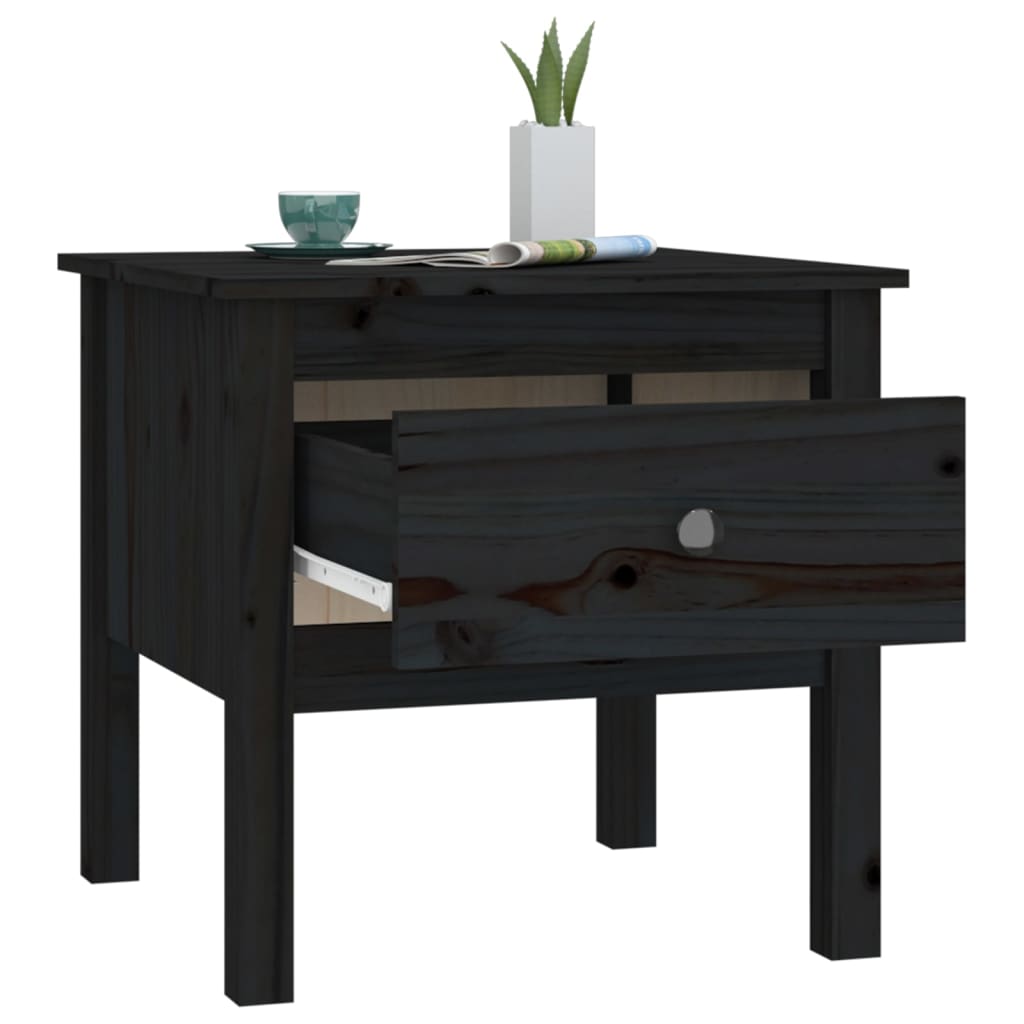Sidebord Svart 50X50X49 Cm Heltre Furu