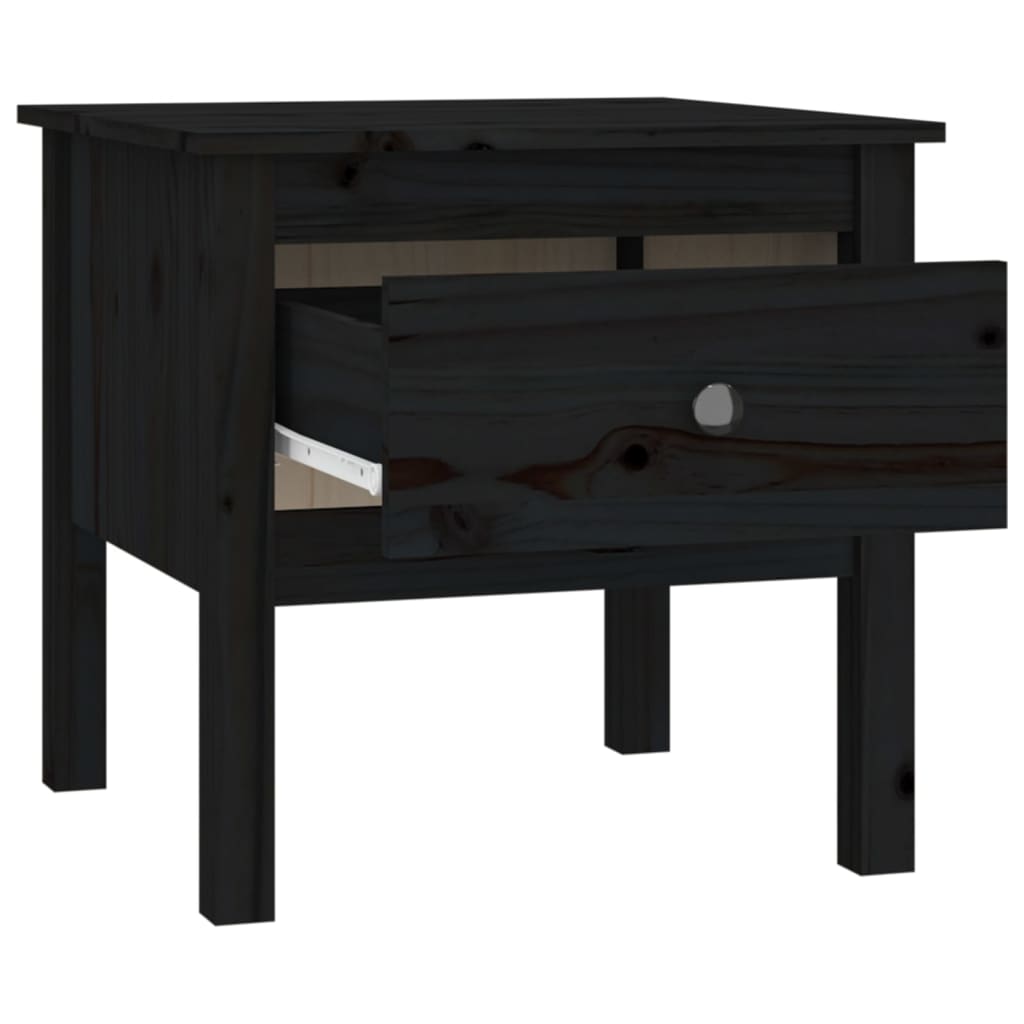 Sidebord Svart 50X50X49 Cm Heltre Furu