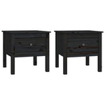 Sidebord 2 Stk Svart 50X50X49 Cm Heltre Furu