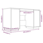 Skrivebord 140X50X75 Cm Heltre Furu