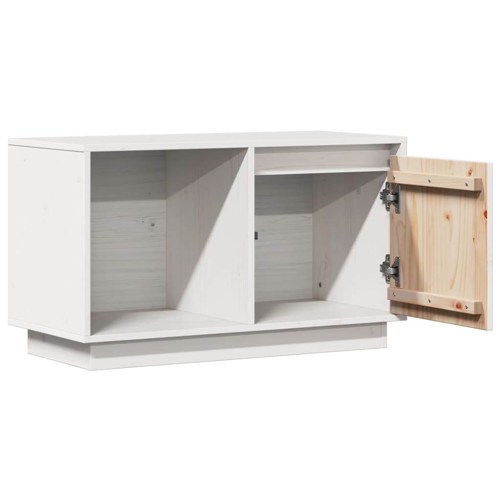 Tv-Benk Hvit 74X35X44 Cm Heltre Furu
