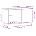 Tv-Benk Hvit 74X35X44 Cm Heltre Furu