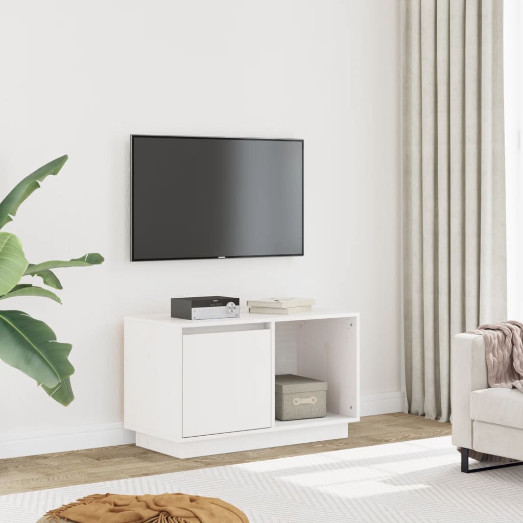 Tv-Benk Hvit 74X35X44 Cm Heltre Furu