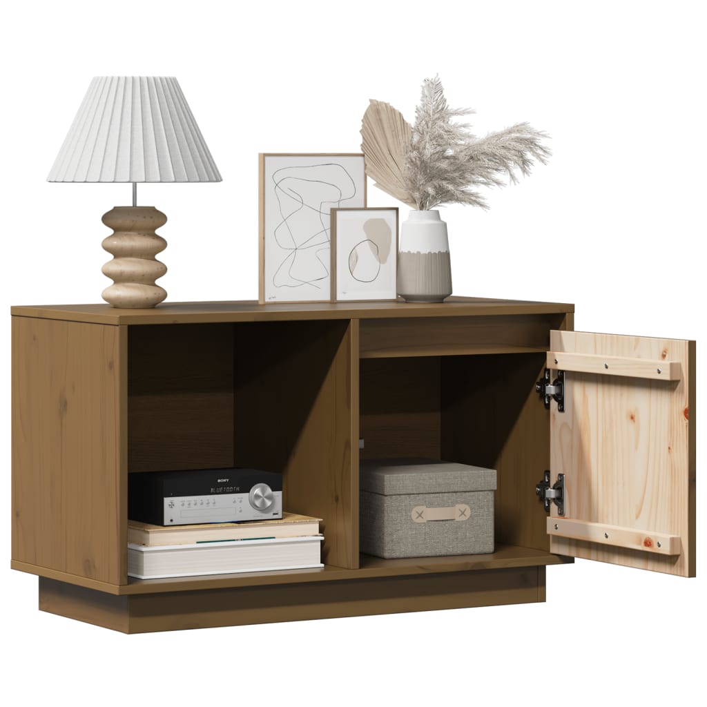 Tv-Benk Honningbrun 74X35X44 Cm Heltre Furu