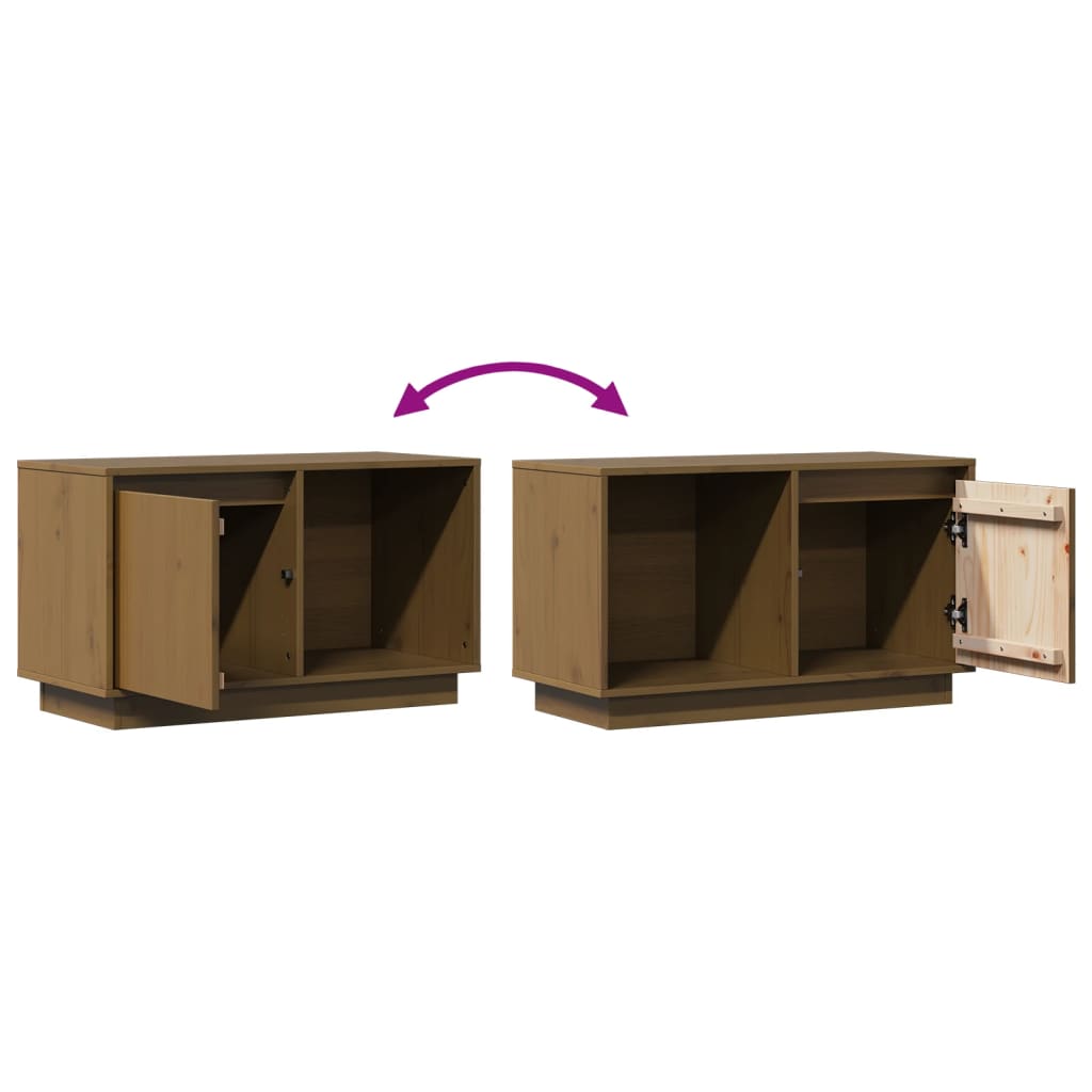 Tv-Benk Honningbrun 74X35X44 Cm Heltre Furu
