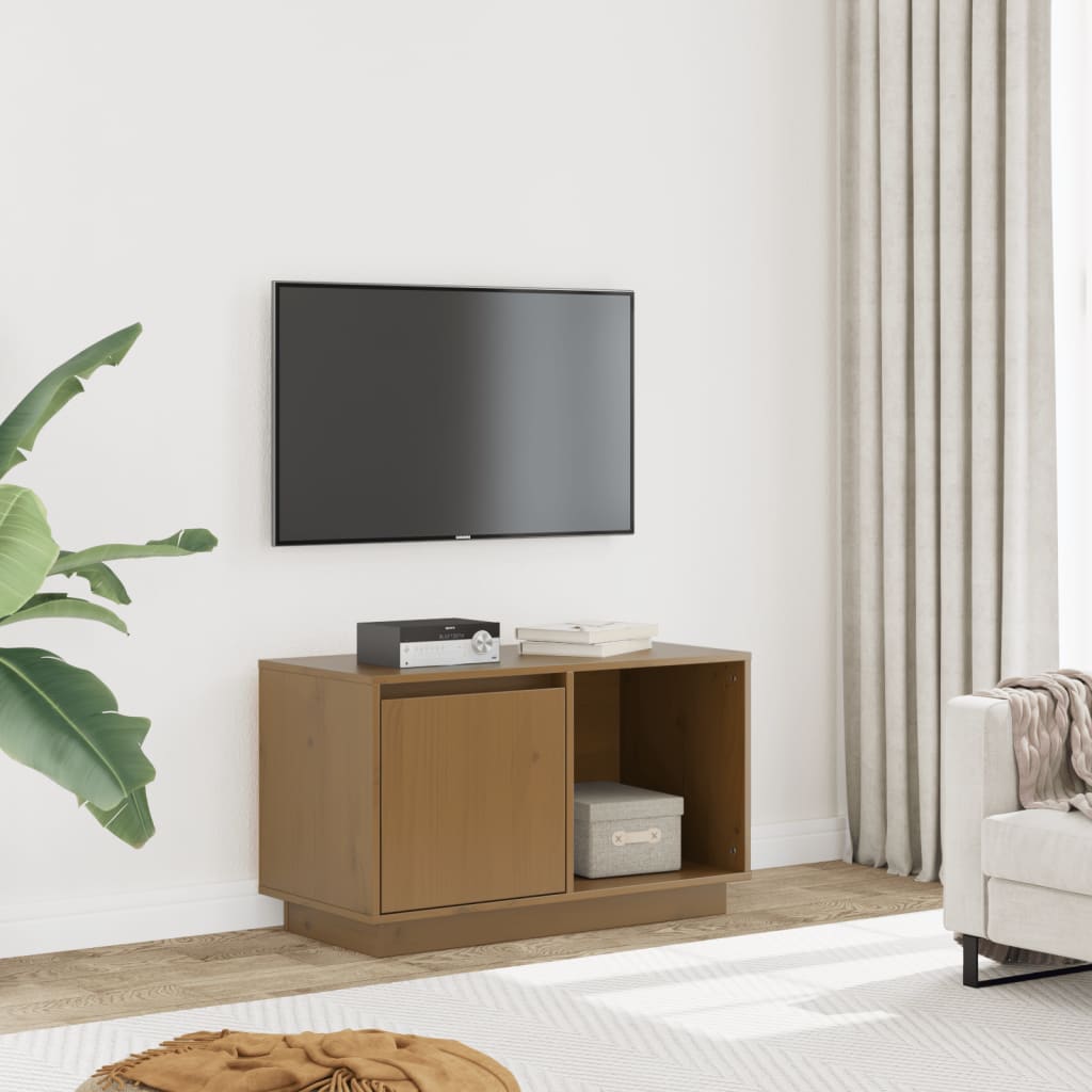 Tv-Benk Honningbrun 74X35X44 Cm Heltre Furu