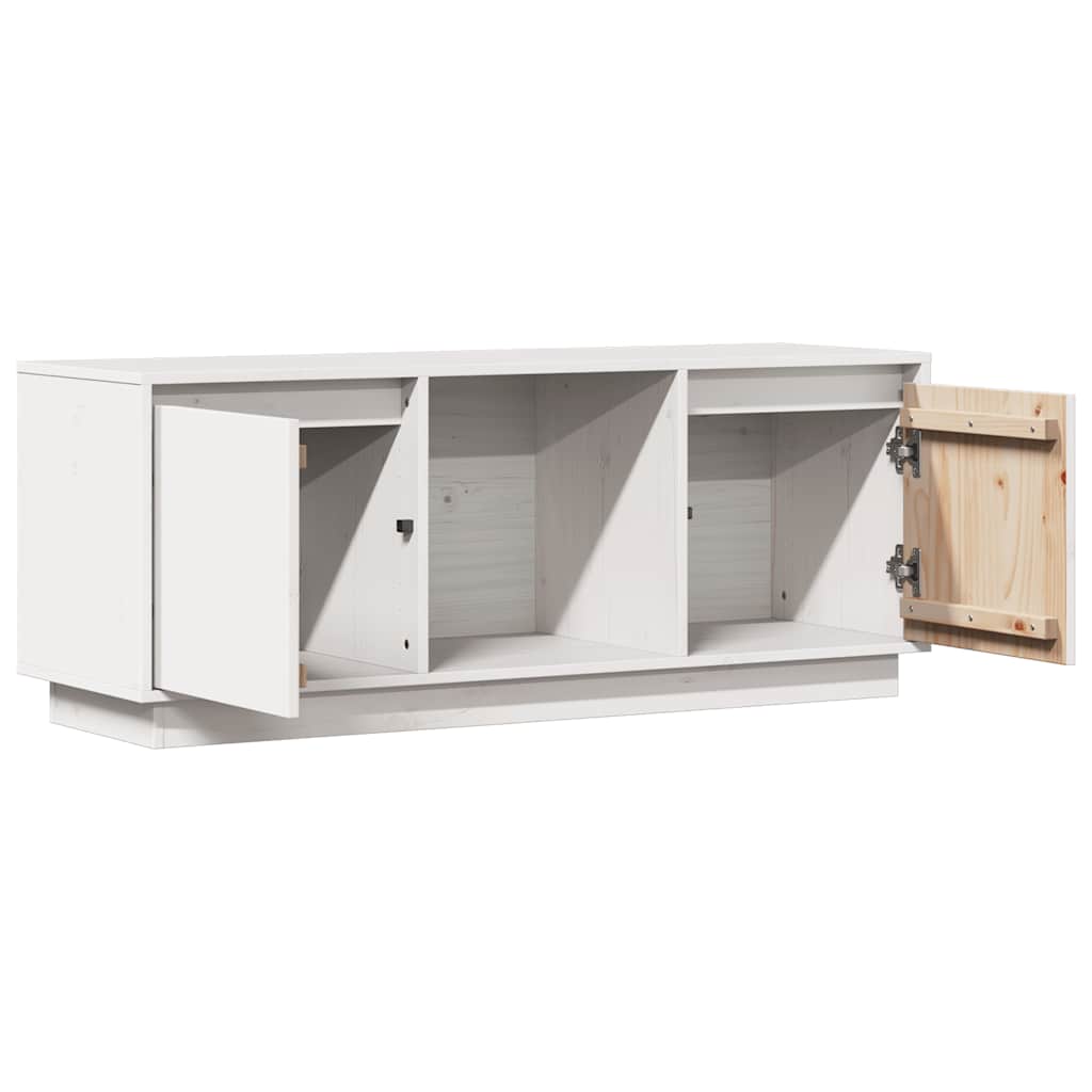 Tv-Benk Hvit 110,5X35X44 Cm Heltre Furu