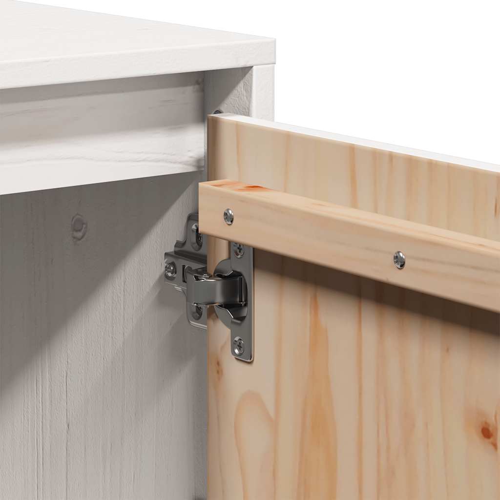 Tv-Benk Hvit 110,5X35X44 Cm Heltre Furu