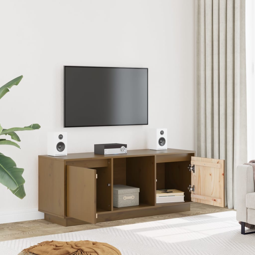 Tv-Benk Honningbrun 110,5X35X44 Cm Heltre Furu