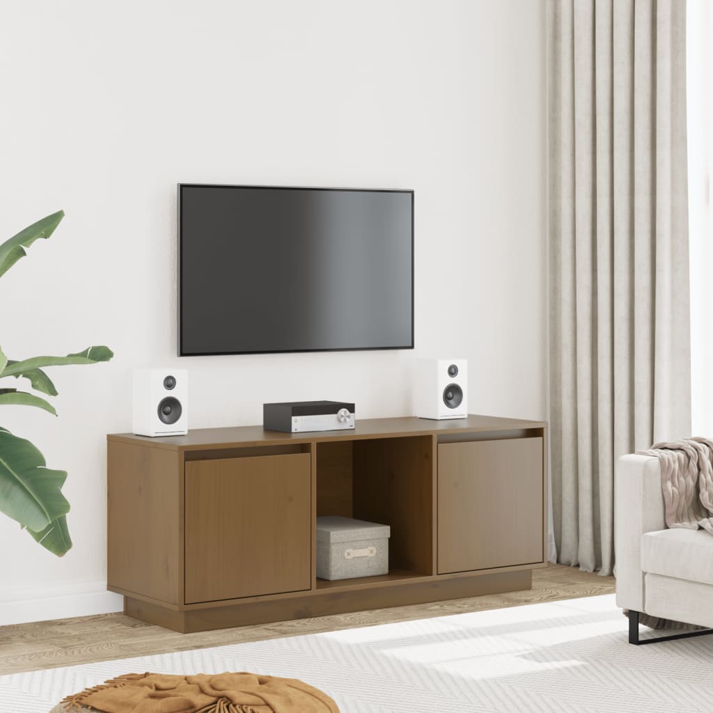 Tv-Benk Honningbrun 110,5X35X44 Cm Heltre Furu