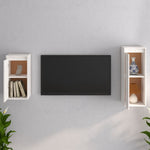 Tv-Benker 2 Stk Hvit Heltre Furu