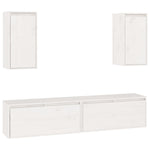 Tv-Benker 4 Stk Hvit Heltre Furu