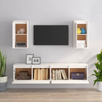 Tv-Benker 4 Stk Hvit Heltre Furu