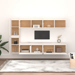 Tv-Benker 6 Stk Hvit Heltre Furu