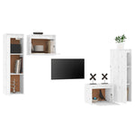 Tv-Benker 4 Stk Hvit Heltre Furu