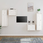 Tv-Benker 4 Stk Hvit Heltre Furu