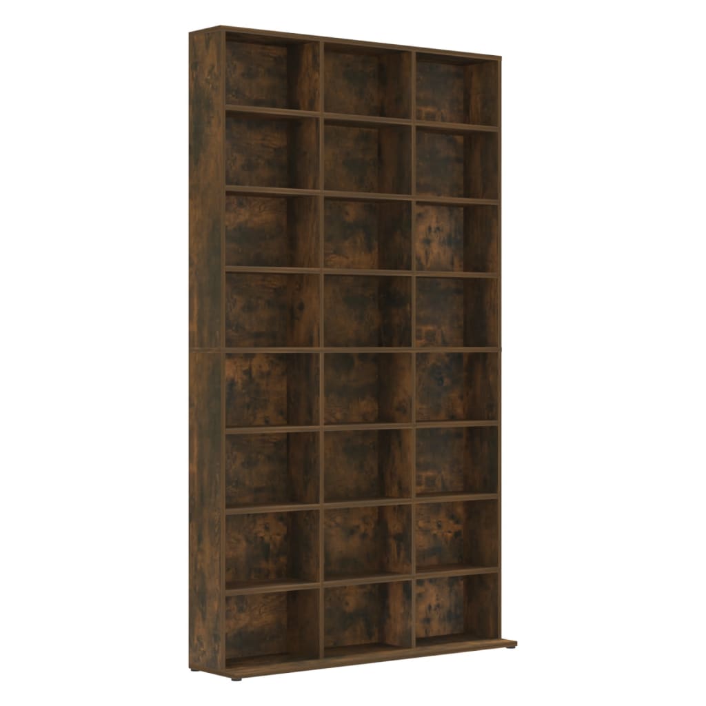 Cd-Skap Røkt Eik 102X23X177,5 Cm Konstruert Tre