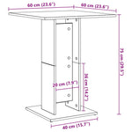 Bistrobord Røkt Eik 60X60X75 Cm Konstruert Tre