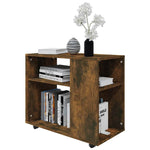Sidebord Røkt Eik 70X35X55 Cm Konstruert Tre
