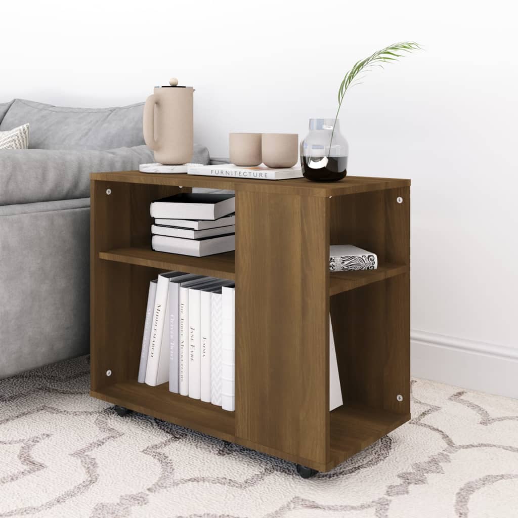 Sidebord Brun Eik 70X35X55 Cm Konstruert Tre