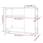Sidebord Brun Eik 70X35X55 Cm Konstruert Tre