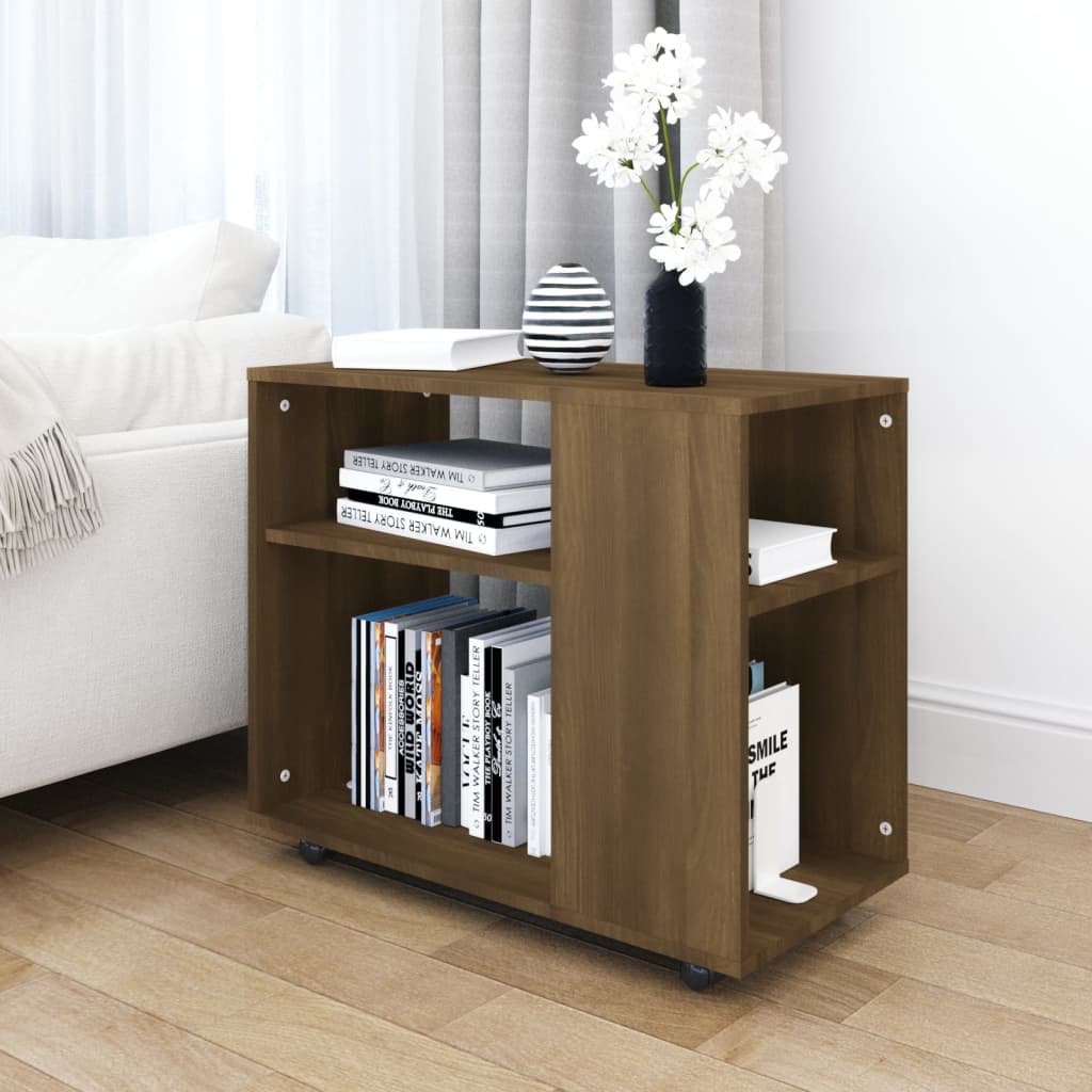 Sidebord Brun Eik 70X35X55 Cm Konstruert Tre